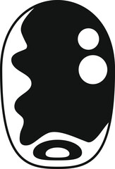 Black glyph icon of a delicious steak showing marbling and fat