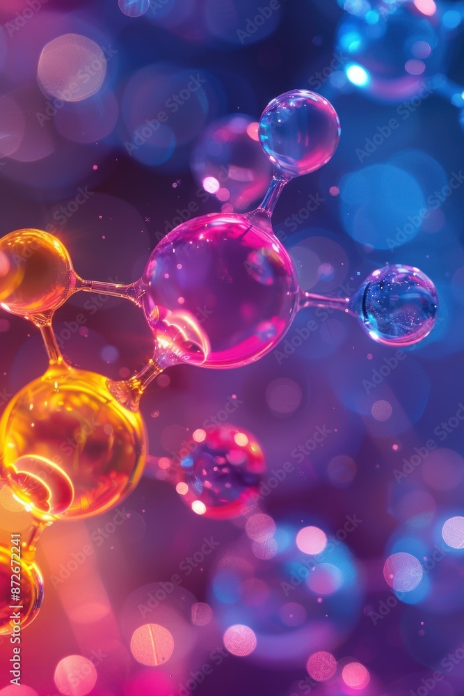 Poster abstract 3d rendering of and molecules. ai.