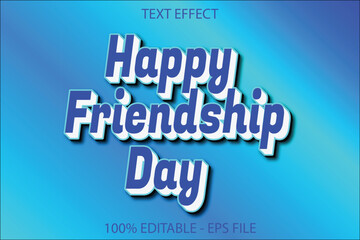 Happy friendship day 3d text effect and vactor illustration.