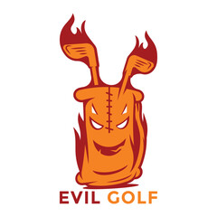 Club Golf Logo. Evil Bags and Stick Golf Concept Designs.