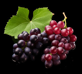 Fototapeta premium black background grape bunches