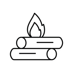 fire wood icon with white background vector stock illustration