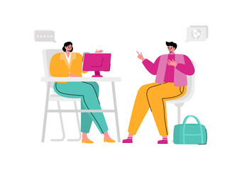 Immigration Consultant Vector Illustration with Counseling Assistance to Provide Advice to People Planning to Move in a Flat Cartoon Background