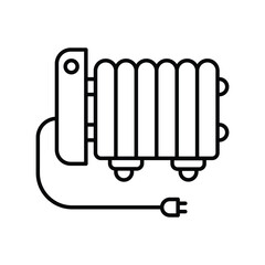 oil heater icon with white background vector stock illustration