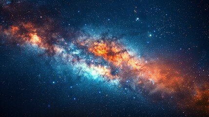 Fototapeta premium A colorful galaxy with a blue and orange cloud