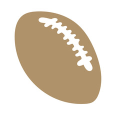 A brown American football with white laces