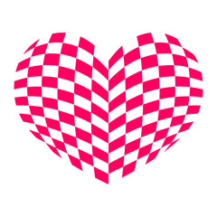 A red and white checkered heart shape