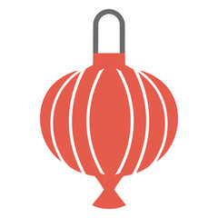 A red Chinese lantern with a gray metal ring at the top