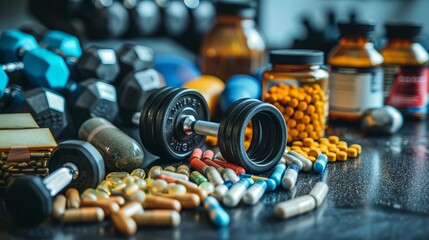 New Years fitness sale ad with gym equipment and health supplements featured at new year resolution prices