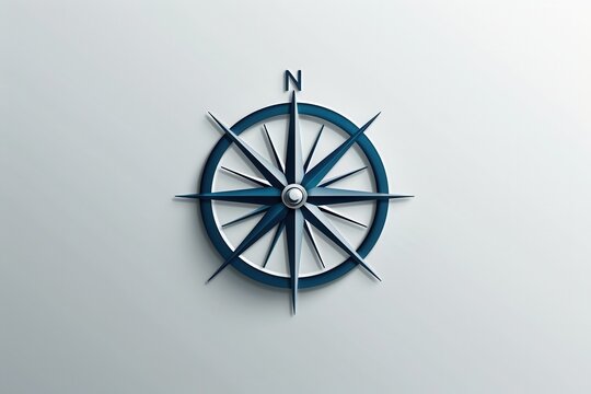 A simple, symbolic compass design with clear blue lines, perfect for navigation apps and travel services. Generative AI