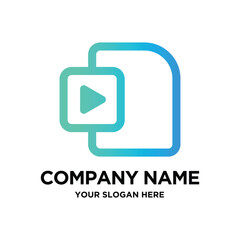 Fototapeta premium Play Folder Logo Design