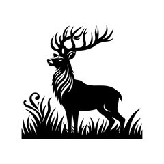 Minimalist Deer Silhouette - Deer Vector - Deer Illustration - Animal Vector Silhouette.