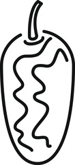 Jalapeno chili pepper icon in outline style for food apps and websites