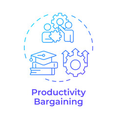 Productivity bargaining blue gradient concept icon. Labor organization, efficiency control. Round shape line illustration. Abstract idea. Graphic design. Easy to use in infographic, presentation