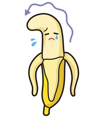 男性器をイメージしたバナナ　萎れたバナナ