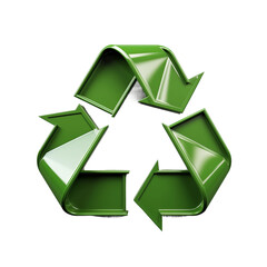 Obraz premium Glossy Green Recycling Symbol