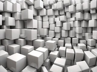 textured background formed by white 3d cubes with glossy polished finish
