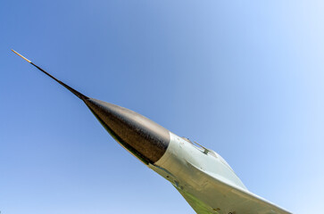 cockpit of a Russian military fighter aircraft isolated
