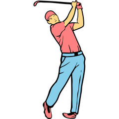 Golf Player Illustration Vector