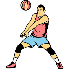 Volleyball Player Illustration Vector