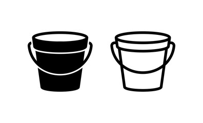 Bucket icon isolated on white background.