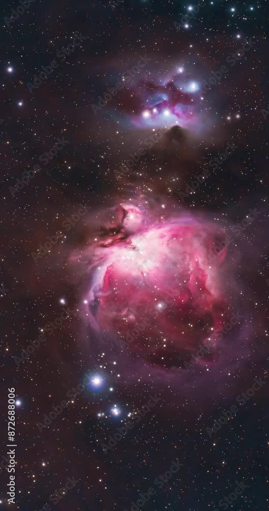Canvas Prints orion m42 nebula and running man nebula stars animation.