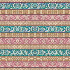 Japanese Luxury Motif Stripe Vector Seamless Pattern