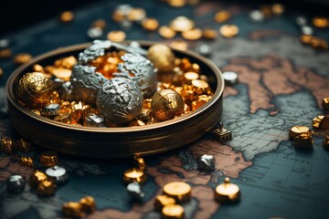 Abstract low key background featuring a world map, perfect for artistic design projects