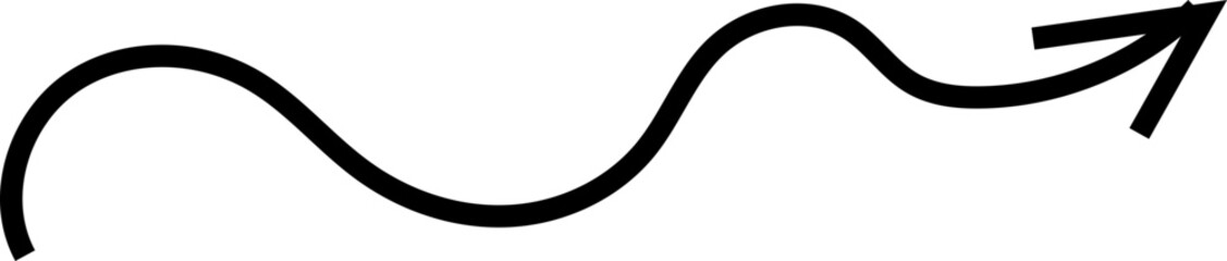 Spiral arrow doodle, wavy twist minimal squiggly line set. Curve comic turn way direction. Playful quirky simple free hand element