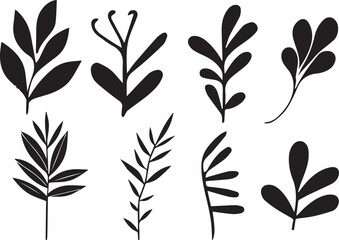 Hand drawn minimal abstract organic shapes pattern. Linocut contemporary print. Nature background. Floral pattern. Modern print in black color.