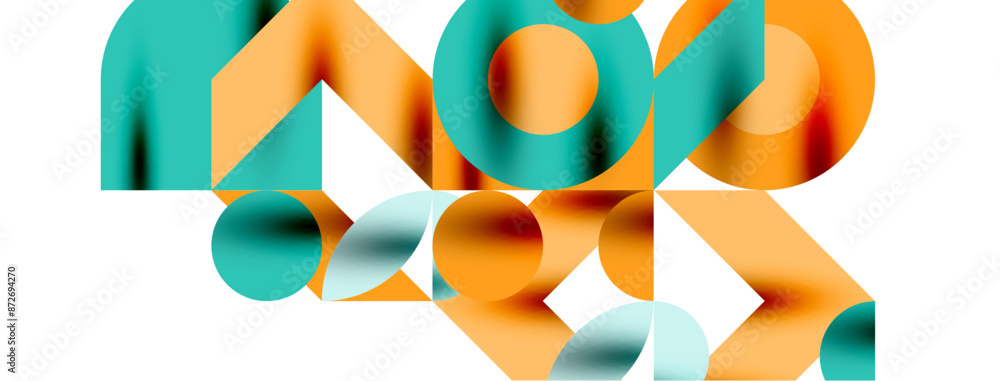 Wall mural circle pattern, round elements with lines and arrows composition for wallpaper, banner, background o