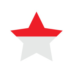 Indonesia flag star shape. Vector illustration