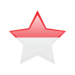 Indonesia flag star shape icon. Vector illustration