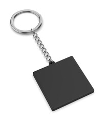 Fototapeta premium Blank square circular keychain ring blank template 3d illustration.
