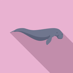 Large dugong swimming underwater, marine animal in the ocean