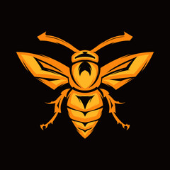 Bee wasp insect clip art logo vector template emblem badge business company symbol editable