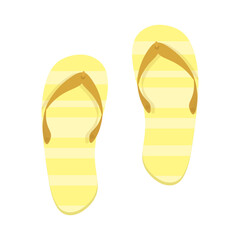 Letnik flip flops in yellow on a white background