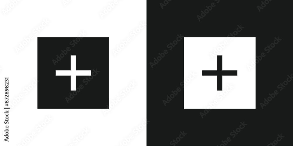 Poster new, plus, add icon button. set of plus icons.create icon symbol. vector illustration
