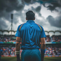 Fototapeta premium indian cricket player standing at stadium