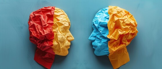 Emotional intelligence and communication skills concept. Thinking process, mind thinking, creative thoughts, Intellectual brain skills