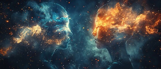 Emotional intelligence and communication skills concept. Thinking process, mind thinking, creative thoughts, Intellectual brain skills