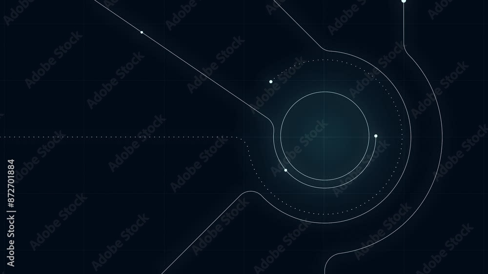 Poster Abstract Circle and line HUD technological futuristic elements.particle data background