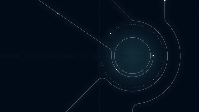 Abstract Circle and line HUD technological futuristic elements.particle data background