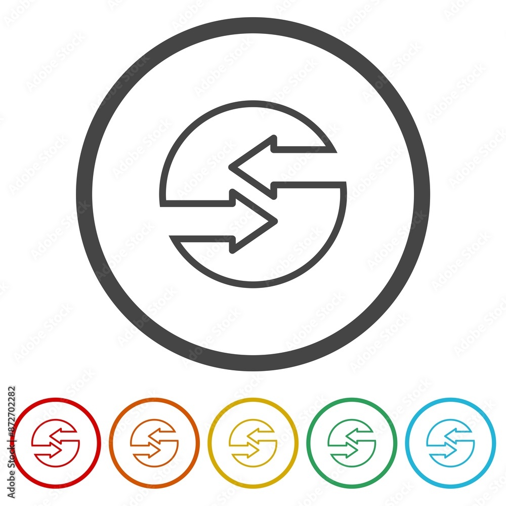 Poster currency exchange simple icon. set icons in color circle buttons
