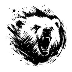 Obraz premium Polar bear in illustration in brush stroke painting,