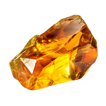 Amber stone isolated on transparent  background