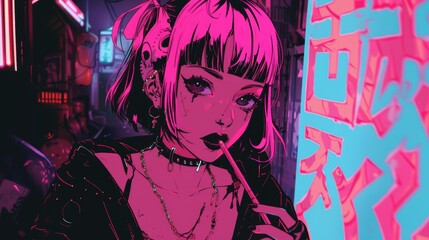 Neonpunk Halloween: Dark and Vibrant Nightlife