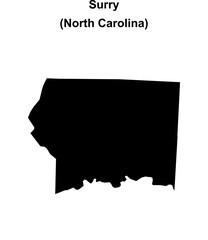 Surry County (North Carolina) blank outline map