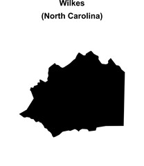 Wilkes County (North Carolina) blank outline map © David Zydd