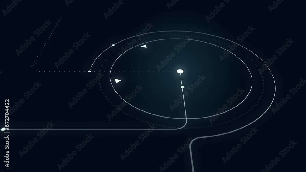 Poster Abstract Circle and line HUD technological futuristic elements.particle data background